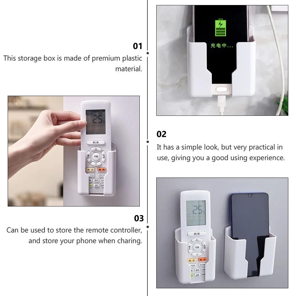 

Remote Controller Container Wall Storage Box Multifunctional Phone Charging Organizer and Practical Design