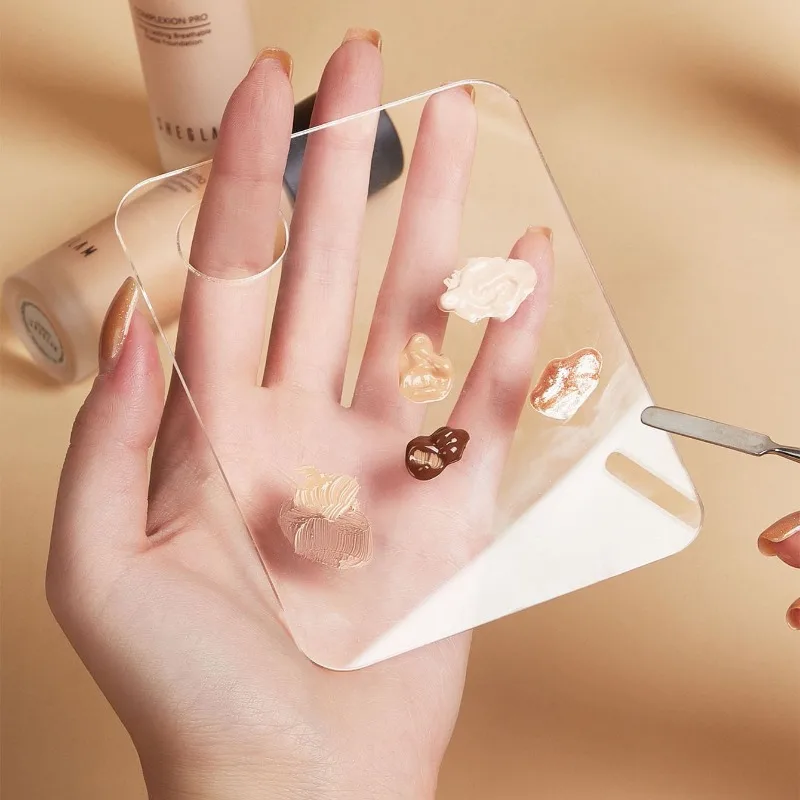 Transparent Acrylic Makeup Palette Liquid Foundation Eye Shadow Mixing Cream Manual Cosmetic Beauty Makeup Mixer Beauty Tools