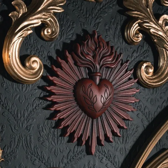 Gothic Style Heart Wall Plaque Bedroom Background Wall Decorations Creative Wall Hangings Resin Material Home Decor Accessories