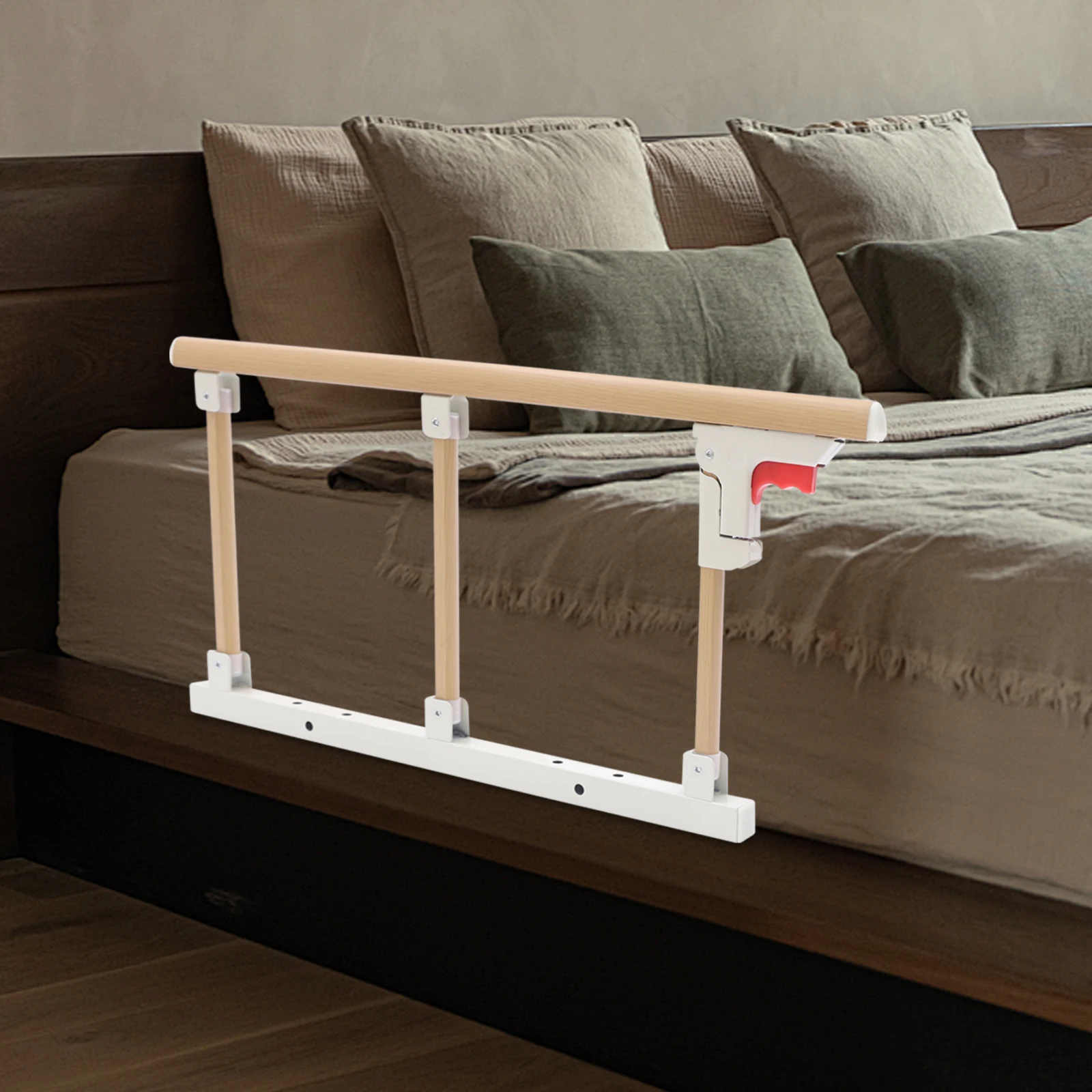 

Bed Rails Safety Assist Handle Bed Railing Folding for Elderly Seniors Adults