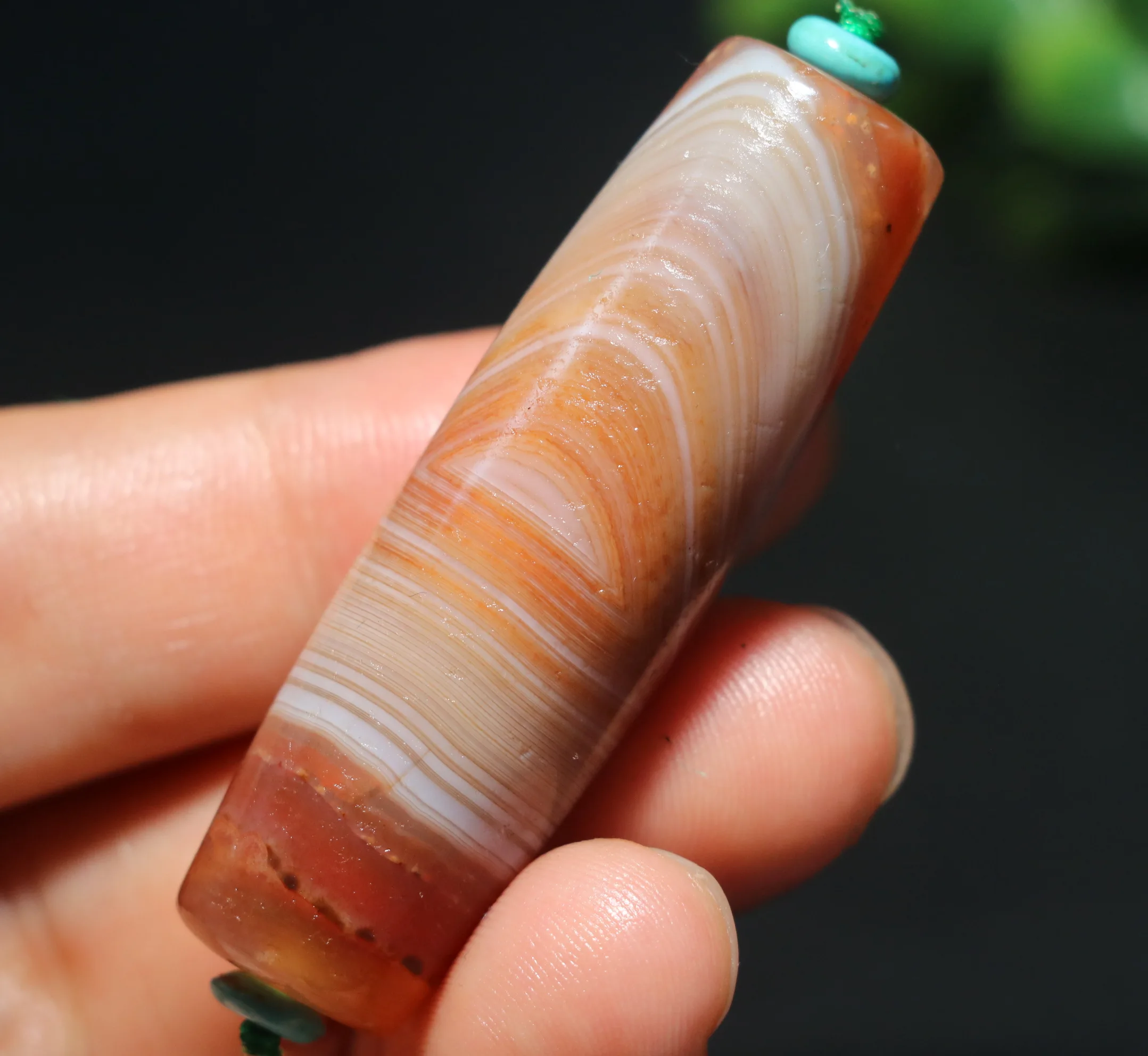 

A Power Energy Tibetan Old Agate Red Color Full Natural Silkworm Stripes Rich Symbol dZi Bead Amulet Top Quality BGD0924A25