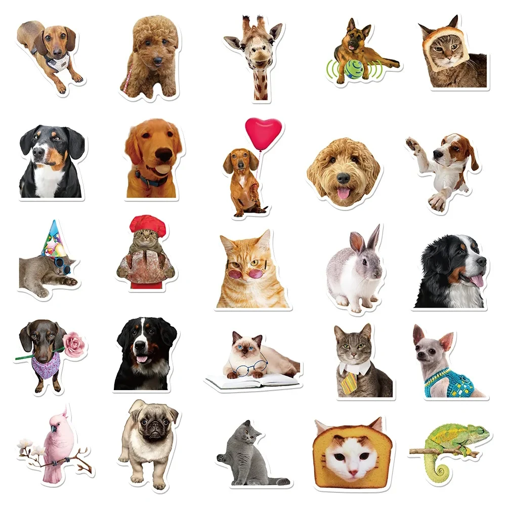 10/30/52 قطعة مضحك الكرتون الحيوان ميمي ملصقات لطيف القط الكلب الشارات Skateboard بها بنفسك سكيت الهاتف الأمتعة خوذة الكتابة على الجدران ملصق للهدايا #6