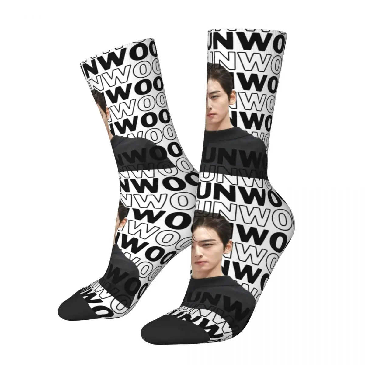 ASTRO Cha Eun Woo Korea Theme Design Crew Socks Outfits for Men Non-slip Sock