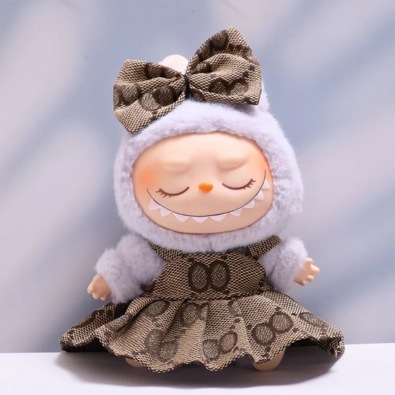 Labubu ตุ๊กตาเสื้อผ้าเด็ก Overalls คุณภาพสูงชุด Monster ชุดอุปกรณ์เสริมพิมพ์กระโปรงเสื้อผ้าของขวัญเด็ก