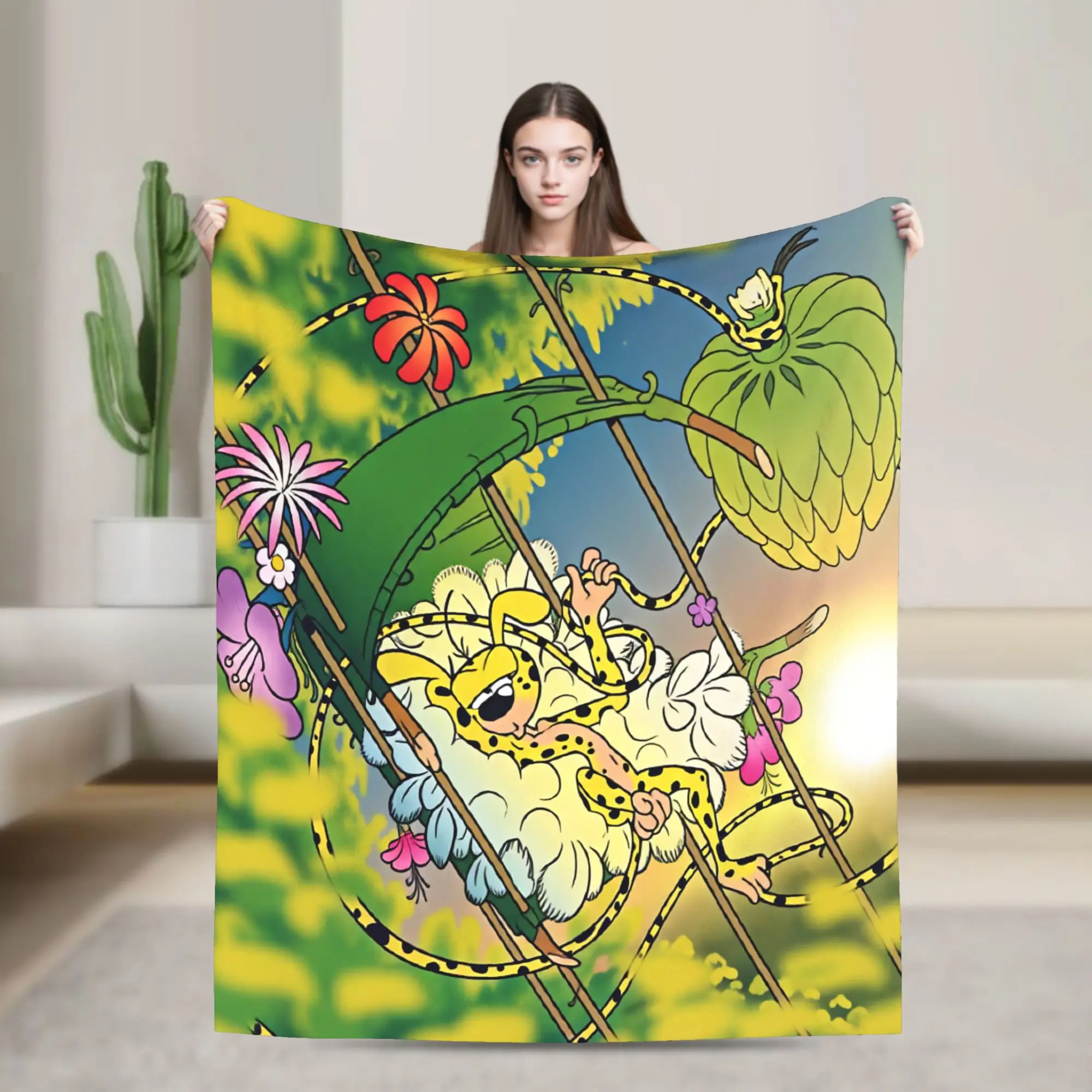 Marsupilamis Flannel Blanket Spring  Super Warm Throw Blanket for Child Home Decor Novelty Bedspread Sofa Bed Cover