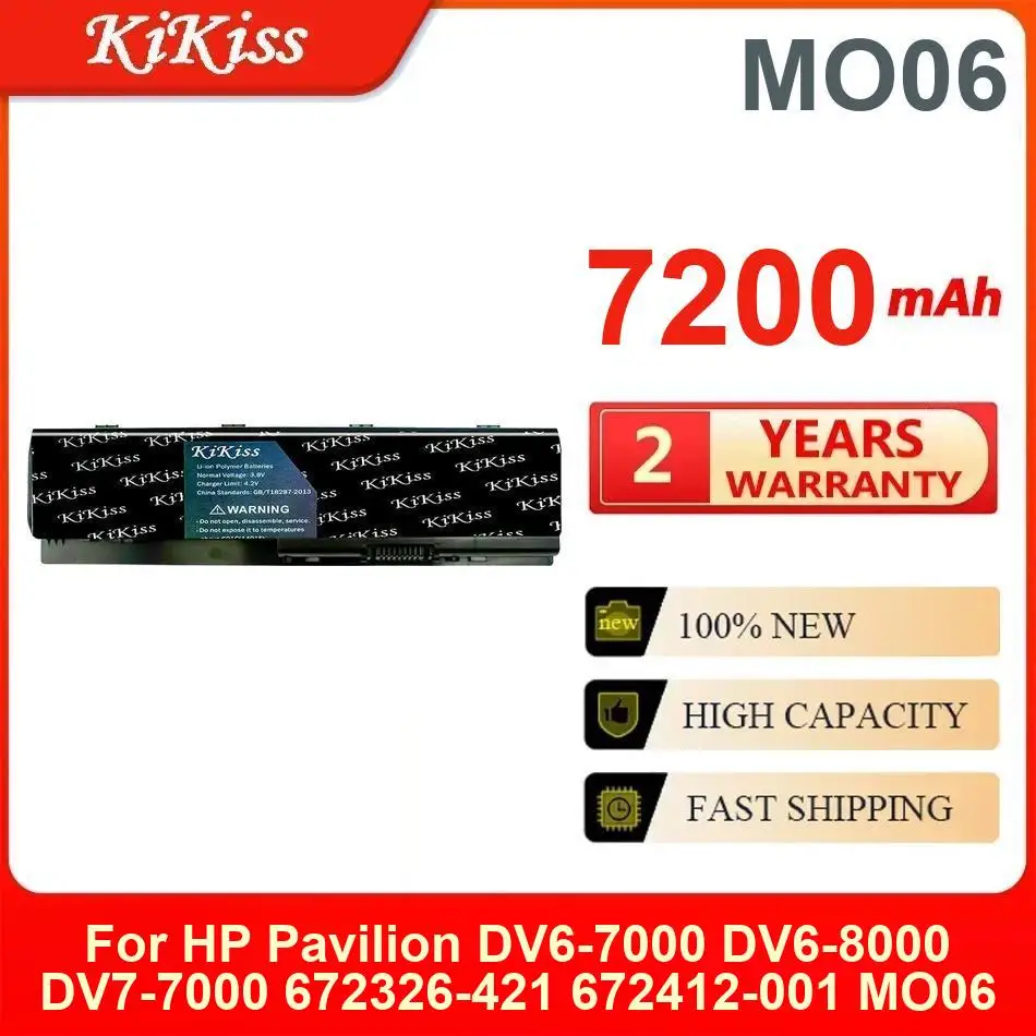 

Аккумулятор Kikiss для HP Pavilion DV6-7000 DV6-8000 DV7-7000 672326-421 672412-001 MO06,MO06,7200Mah