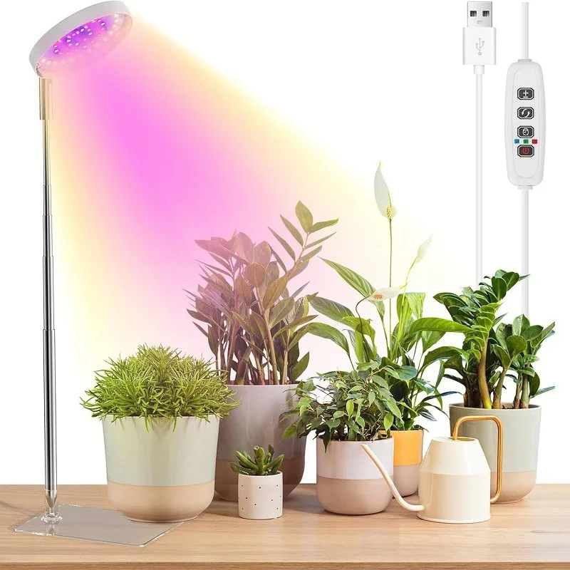 LED Adjustable Plant Light Growth Lamp Red Blue Warm Light Full Spectrum for Flowers Succulents Water Supplementation Lighting