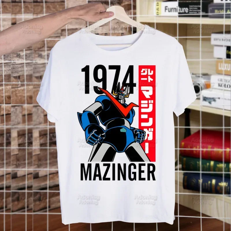 Mazinger Z Anime Robot Harajuku Harajuku camiseta de hombre Unisex de manga corta Camiseta Casual de dibujos animados ropa de calle masculina Tops