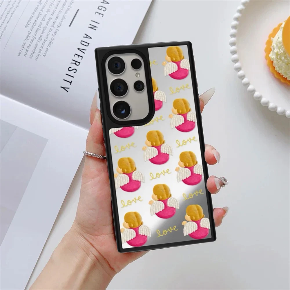 Angel Girl's Back View Mirror Surface Magnetic Phone Cover for Samsung Galaxy S23 S24 S25 S26 Ultra S26+ Plus Case