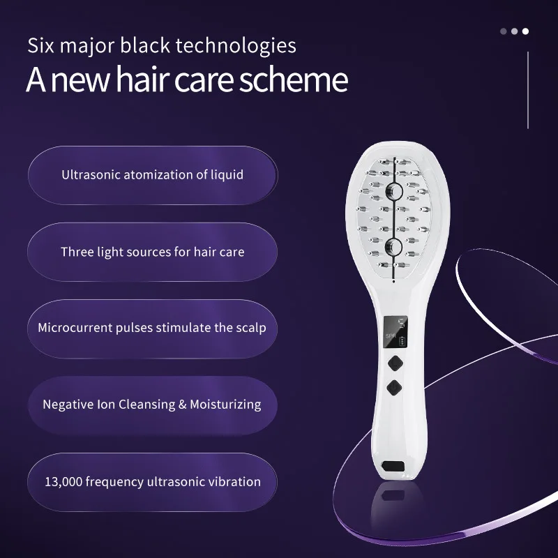 

Hair moisturizing ultrasonic atomizing EMS ion electric massage comb