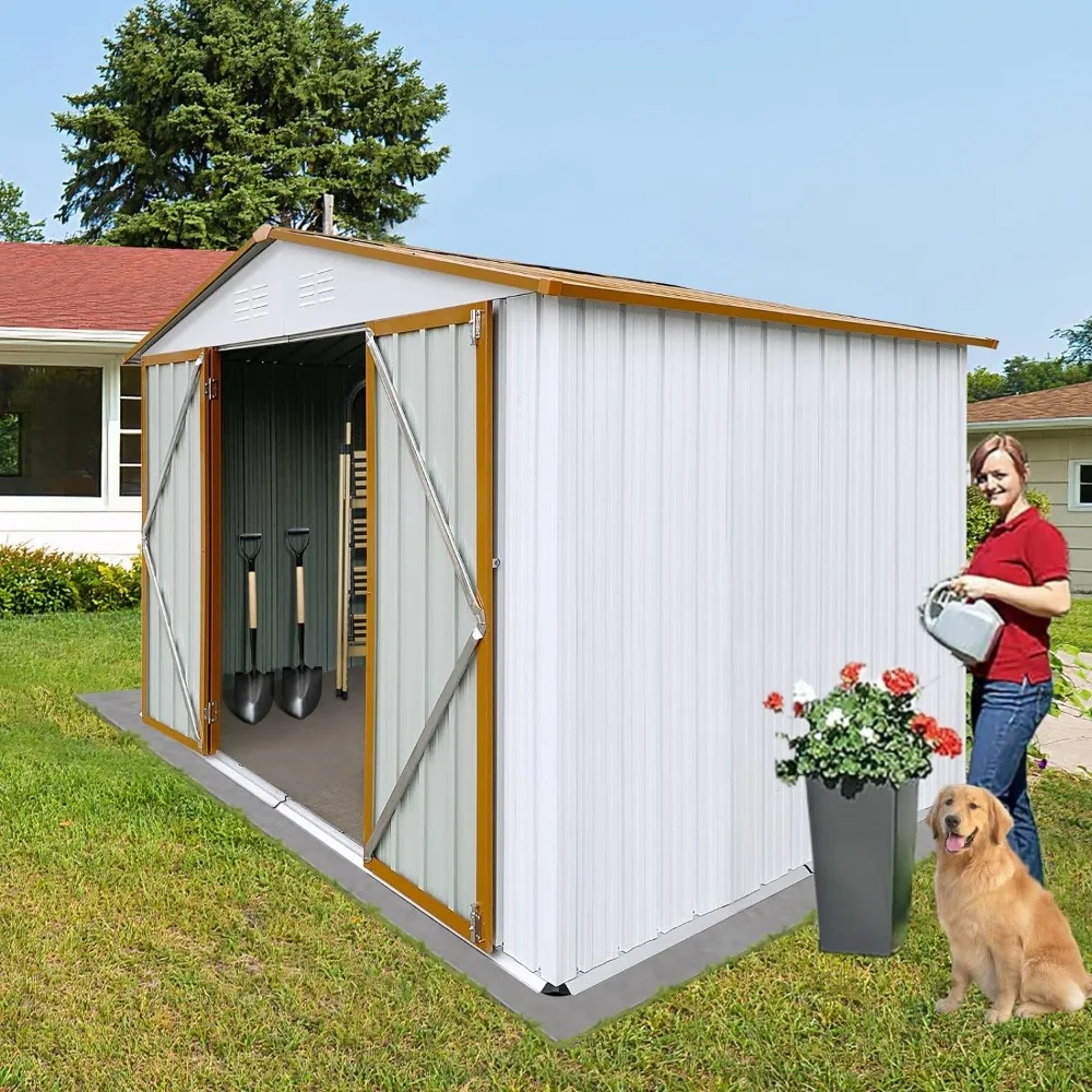 

6FT x 8 FT Outdoor Storage Shed,Metal Garden Shed with Lockable Door Utility Tool Shed Storage House for Backyard, Patio