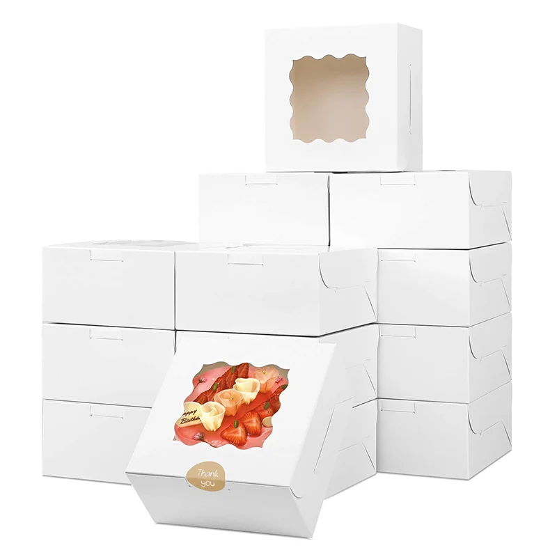 15/30Pcs Cake Bakery Boxes for Desserts & Pastries