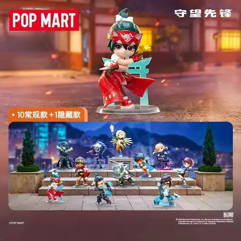 

100% Original POP MART Overwatch Cute Action Figures Blind Box 10 Regular 1 Hidden Styles Desktop Ornament Collectible Toy Gift