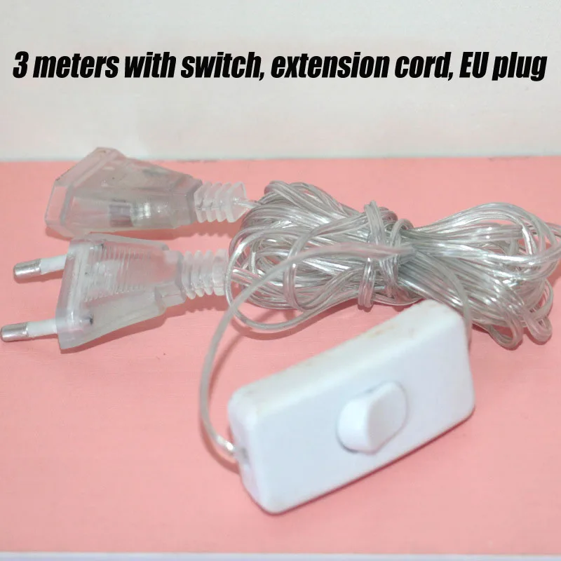 3M Garland Extension Cable USB With Switch For Indoor Outdoor Christmas Festoon Led Fairy Light