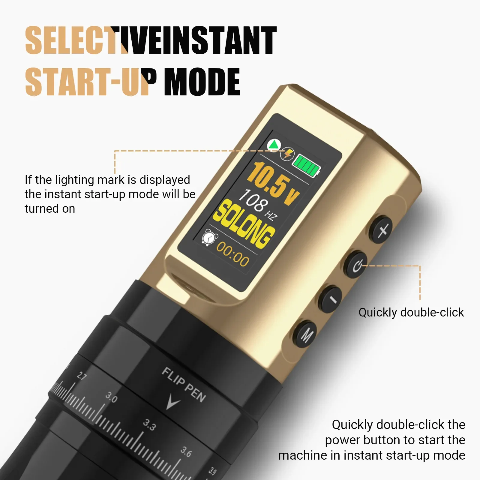 "آلة الوشم ذات البطارية المزدوجة، قلم الوشم القابل للتعديل، قلم البطارية الكل في واحد" #4