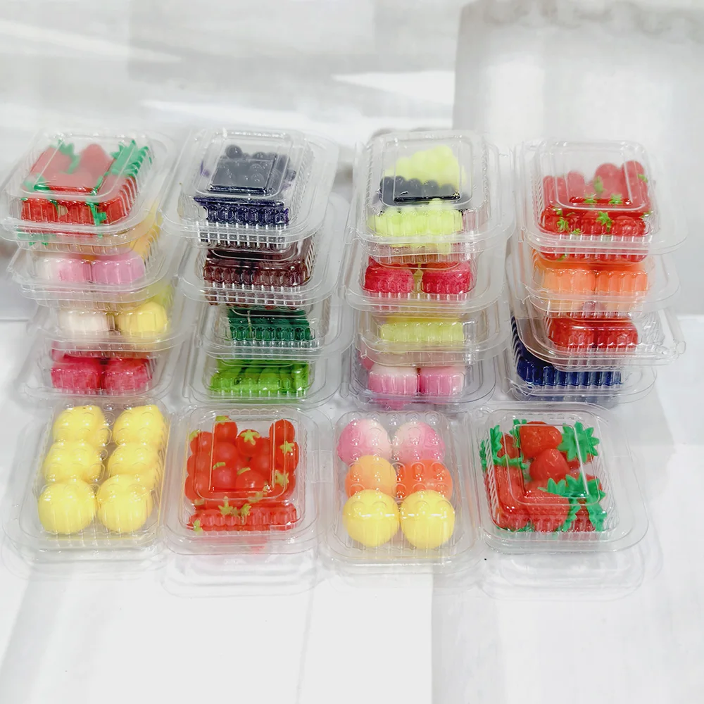 New 1/6 Dollhouse Miniature Kitchen Food Simulation Fruit Mini Peach Grape with Box for Blyth OB11 BJD Doll Accessories Toys