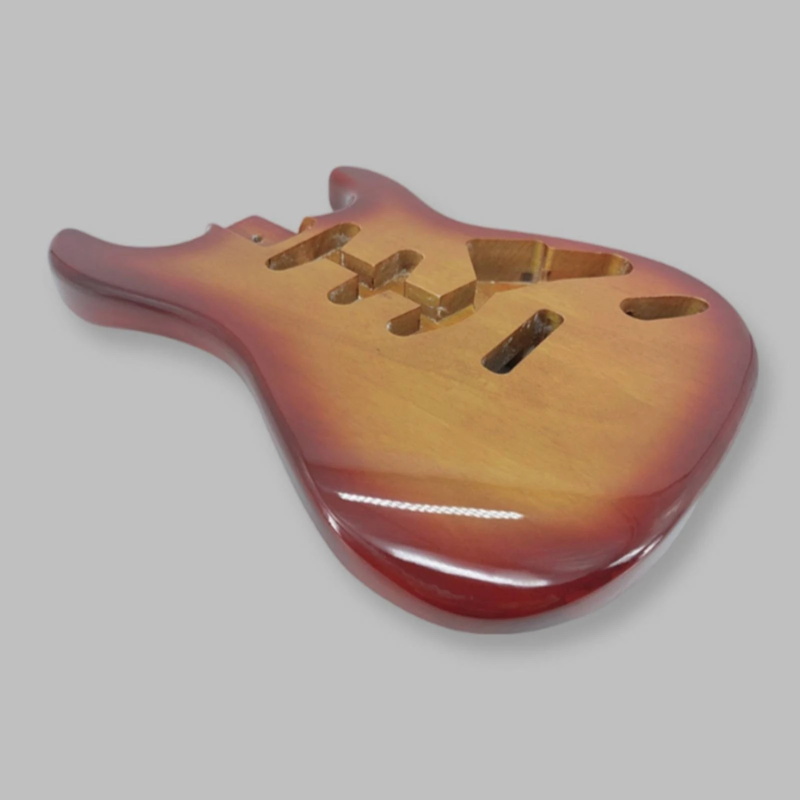 Electric-Style Guitar Body Lacquered Surface Electric Style Guitar Body String Instrument Part DIY Drilled Holes