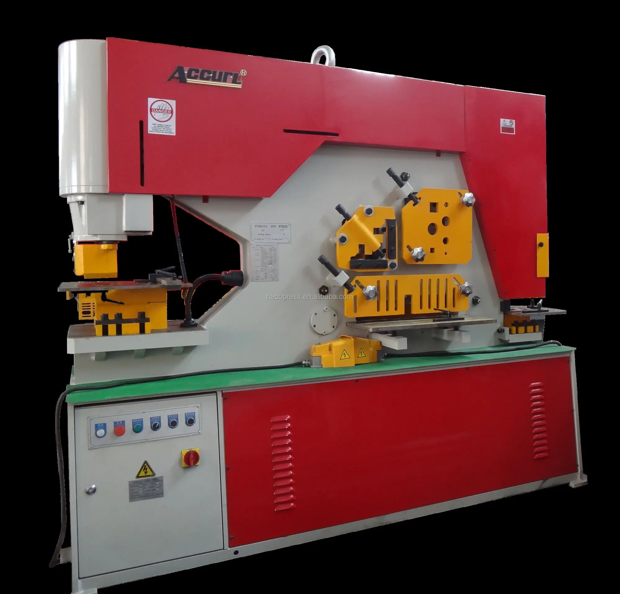 60T CNC Hydraulic Ironworker Hine Hiw-45 Pneumatic Punching Iron Worker Metal Sheet Stamping New