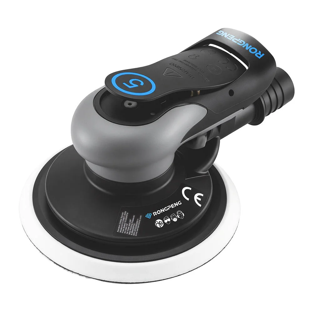 RONGPENG R313 6 Inch DA Random Orbital Sander Heavy Duty Pneumatic Sander Central Dust Vacuum for Car Furniture Metal Sanding