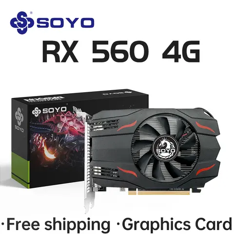 SOYO AMD Radeon RX550 4 GB GPU GDDR5 14 nm für Desktop-PC-Spiele Video RX560 Grafikkarte 128 Bit RX 550 Computerkomponenten