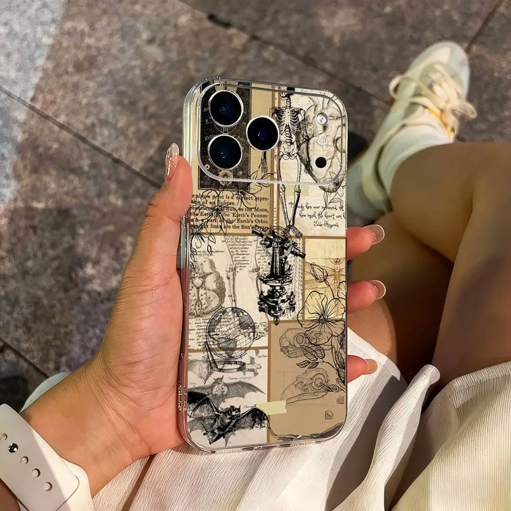 حافظة هاتف تشريح الإنسان للفن الطبي لهاتف آيفون 14,13,12,11,17,16,15,Pro,Max,Plus,X,XS,XR,SE,غطاء ناعم شفاف صغير