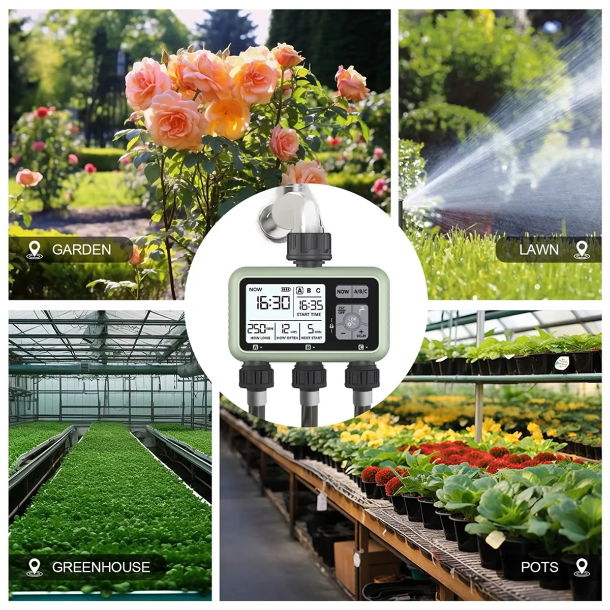 N38R_Irrigazione automatica intelligente a goccia per prato da giardino, valvola di irrigazione