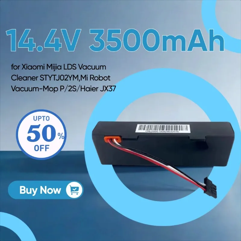 

Replacement Battery 14.4V 3500mAh for Xiaomi Mijia LDS Vacuum Cleaner STYTJ02YM,Mi Robot Vacuum-Mop P/2S/Haier JX37