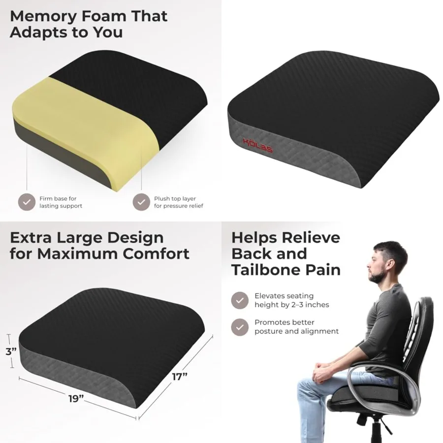 

Extra Large Seat Cushion, Stylish Plush Velvet Cover, Memory Foam for Office Chair, Floor Pillow, Cushion Back Pain Coccyx Pain