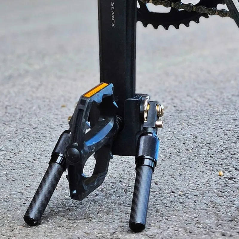 

Поддержка ног велосипеда из углеродного волокна, портативная складная горная дорога, стабильная легкая подставка для велосипеда, регулируемые детали велосипеда