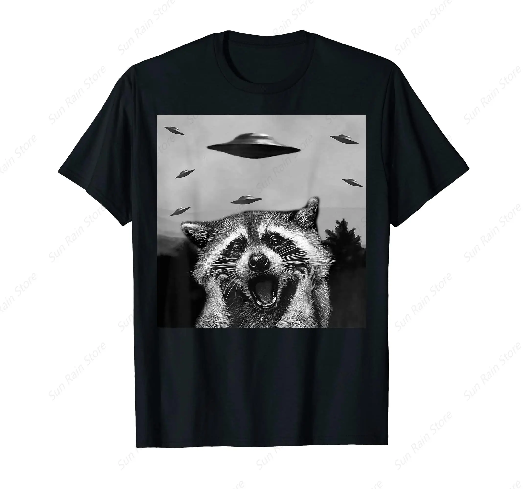 Alien UFO Funny Raccoon Stuffed Animal For Men, Women, Kids T-Shirt