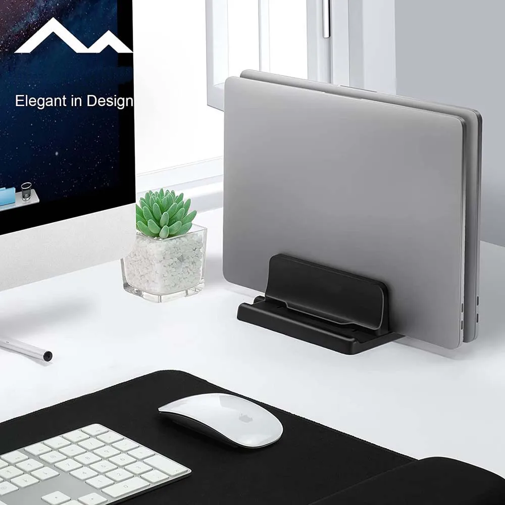 Dual-Slot Verstelbare Verticale Laptop Standhouder Verstelbare Desktop Notebook Dock Ruimtebesparend Voor Macbook Hp Dell Chrome boek