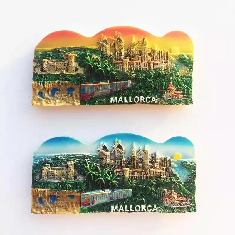 

The ancient city of Mallorca, Spain scenic tourism souvenir decorative crafts resin painted magnet refrigerator sticker