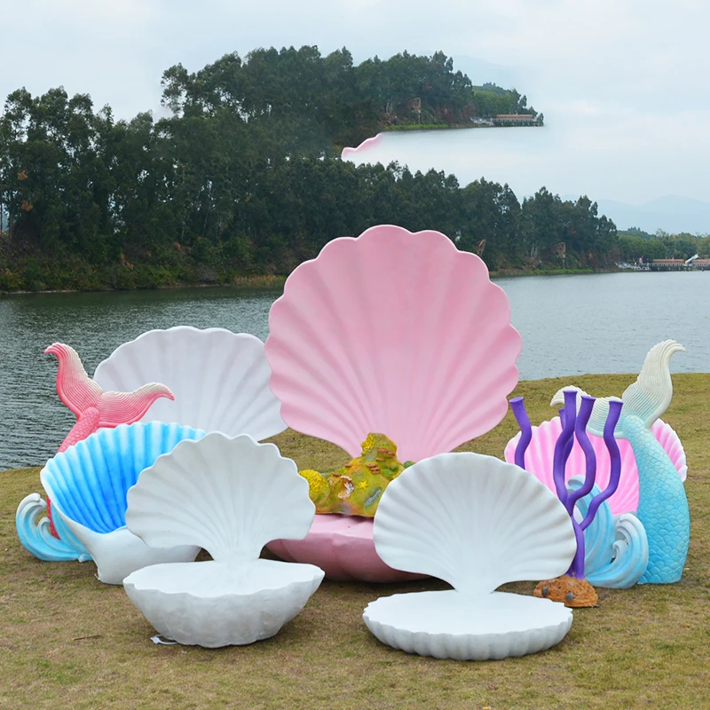Support pearl decoration shell decoration for wedding/resin shell for party props/marine theme shell decoration