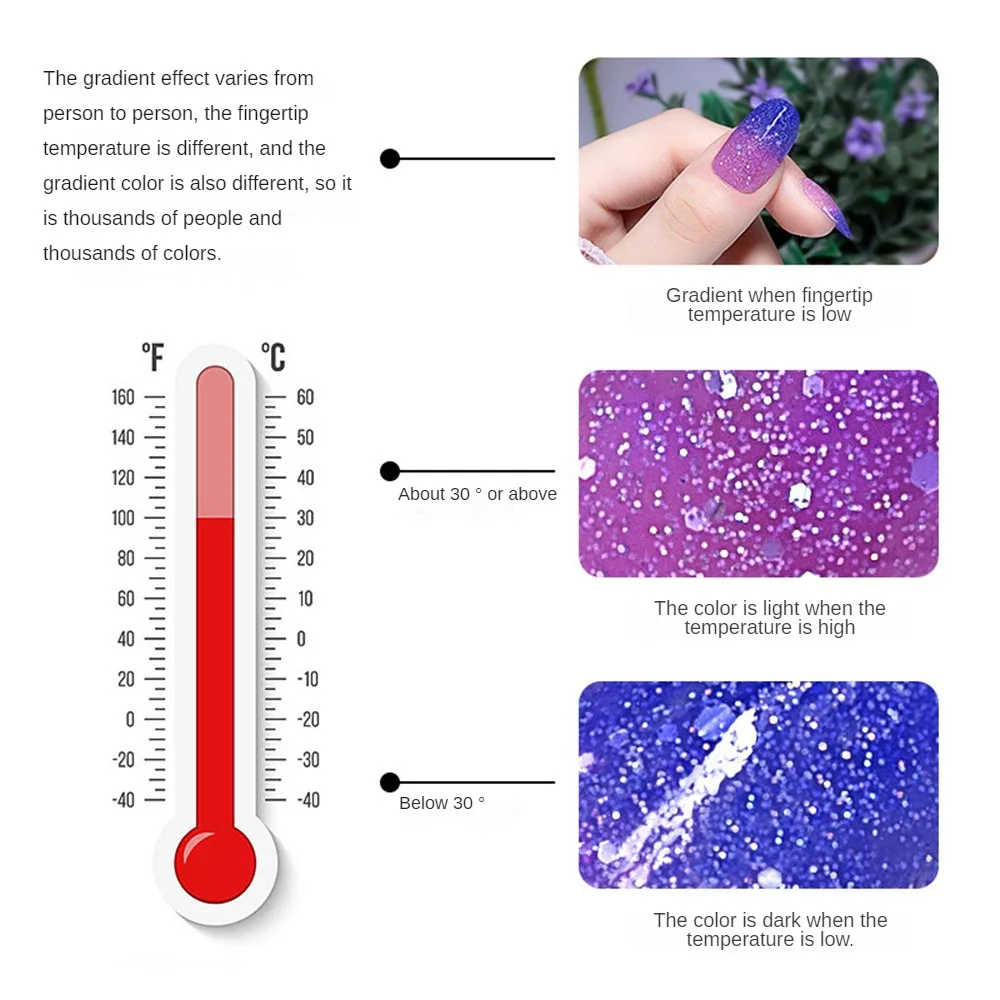 1 ~ 4 pezzi smalto per unghie sfumato cambiamento di temperatura smalto per unghie salute e bellezza olio per unghie disponibile per le donne incinte