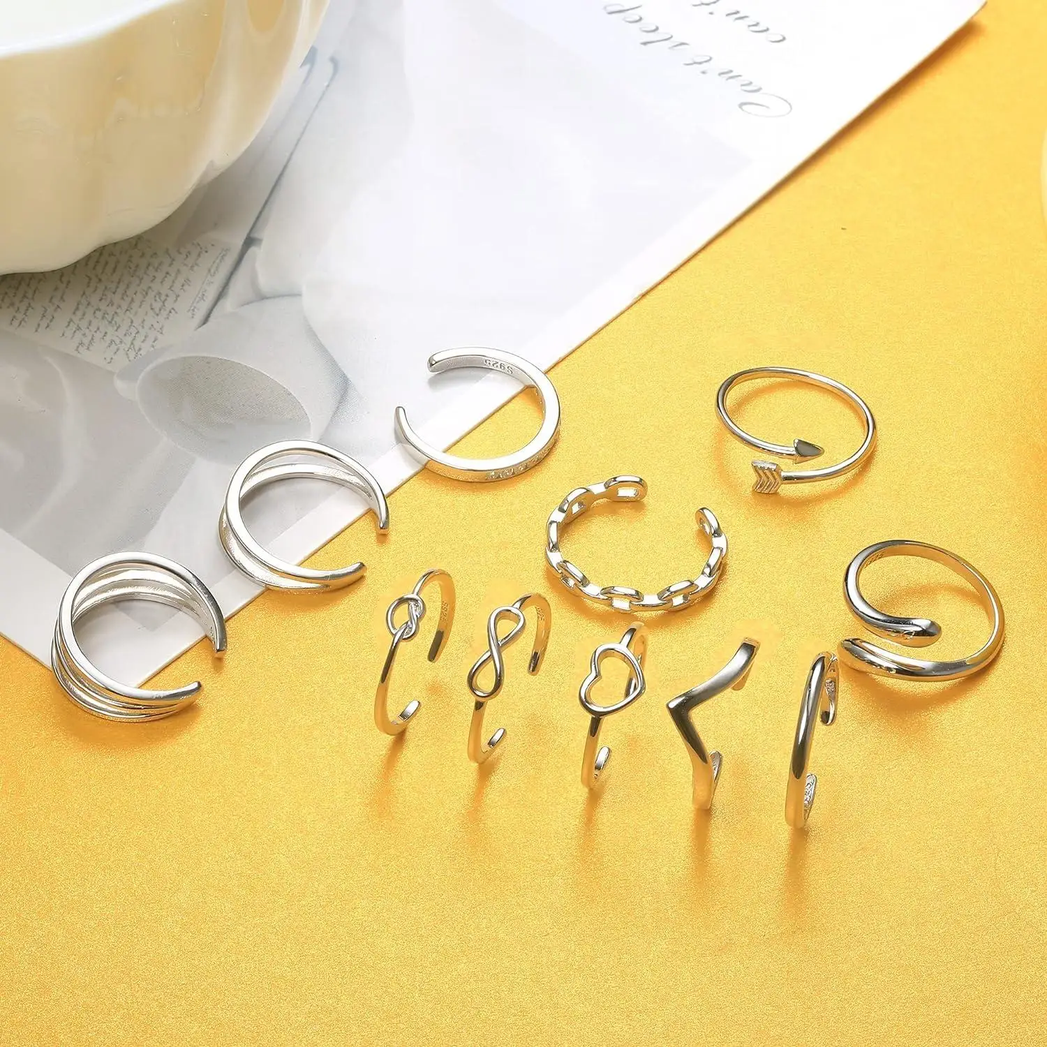 Women's 925 Sterling Silver Vintage Adjustable Toe Ring