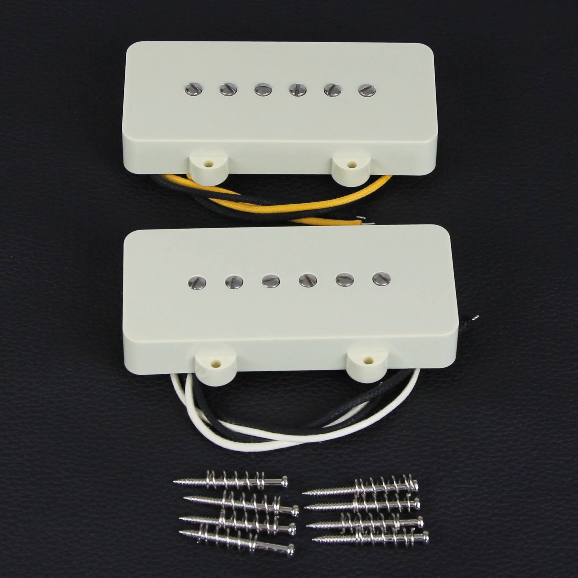

FLEOR 2PCS Alnico 5 JM Guitar Pickup Neck +Bridge Pickup Set Ivory Guitar Parts