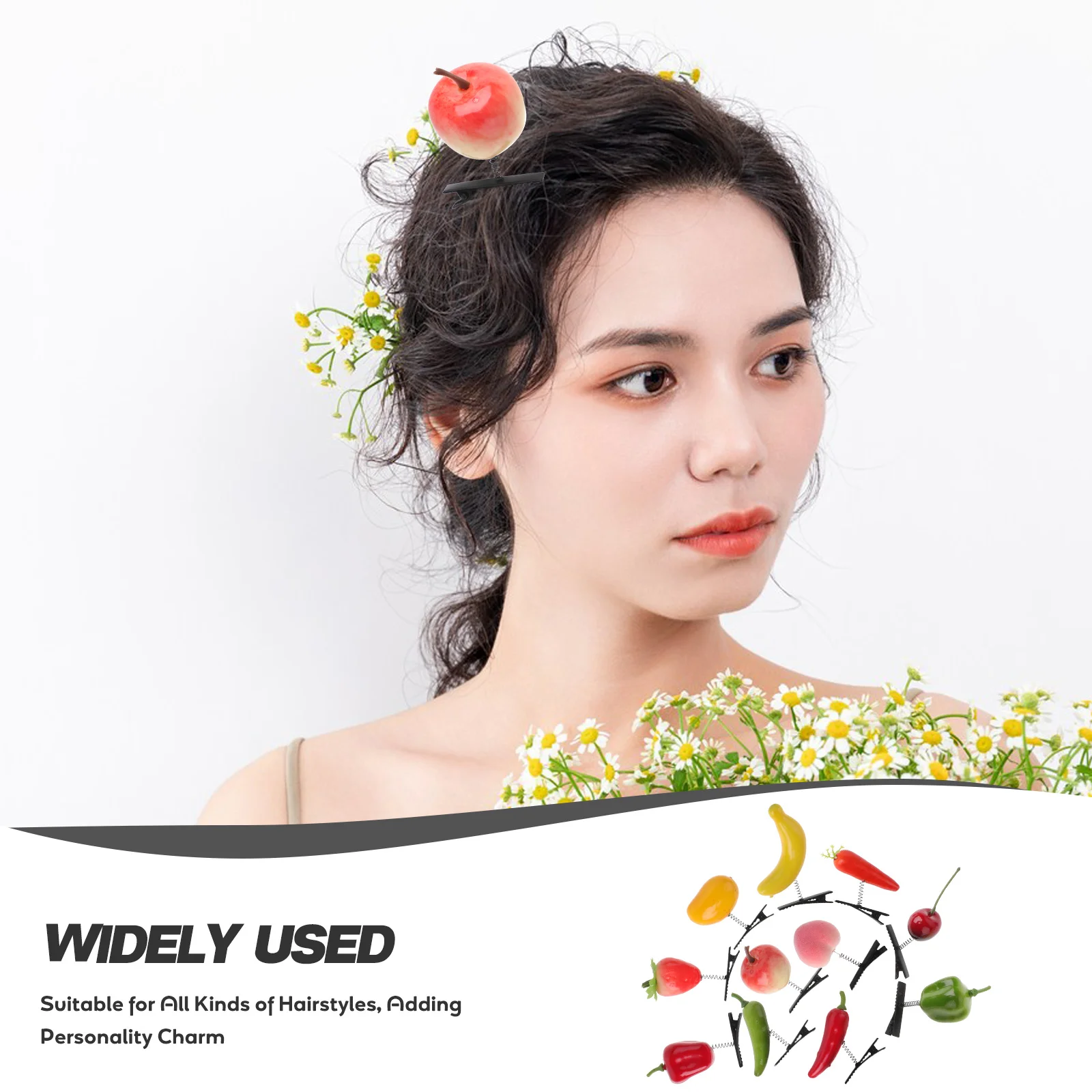 

11 Pcs Fruits Hairpin Realistic Design Girls Clip Cartoon Barrette Lightweight Accessories Fruit Shape Hair For Party Wedding