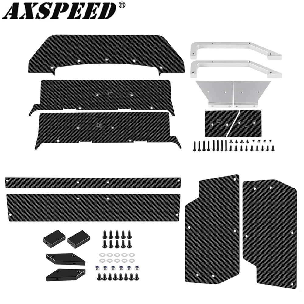 

AXSPEED Carbon Fiber Chassis Skid Plate Lower Guard Set Tailwing Protector for 1/8 A-RRMA VENDETTA 3S Upgrade Parts