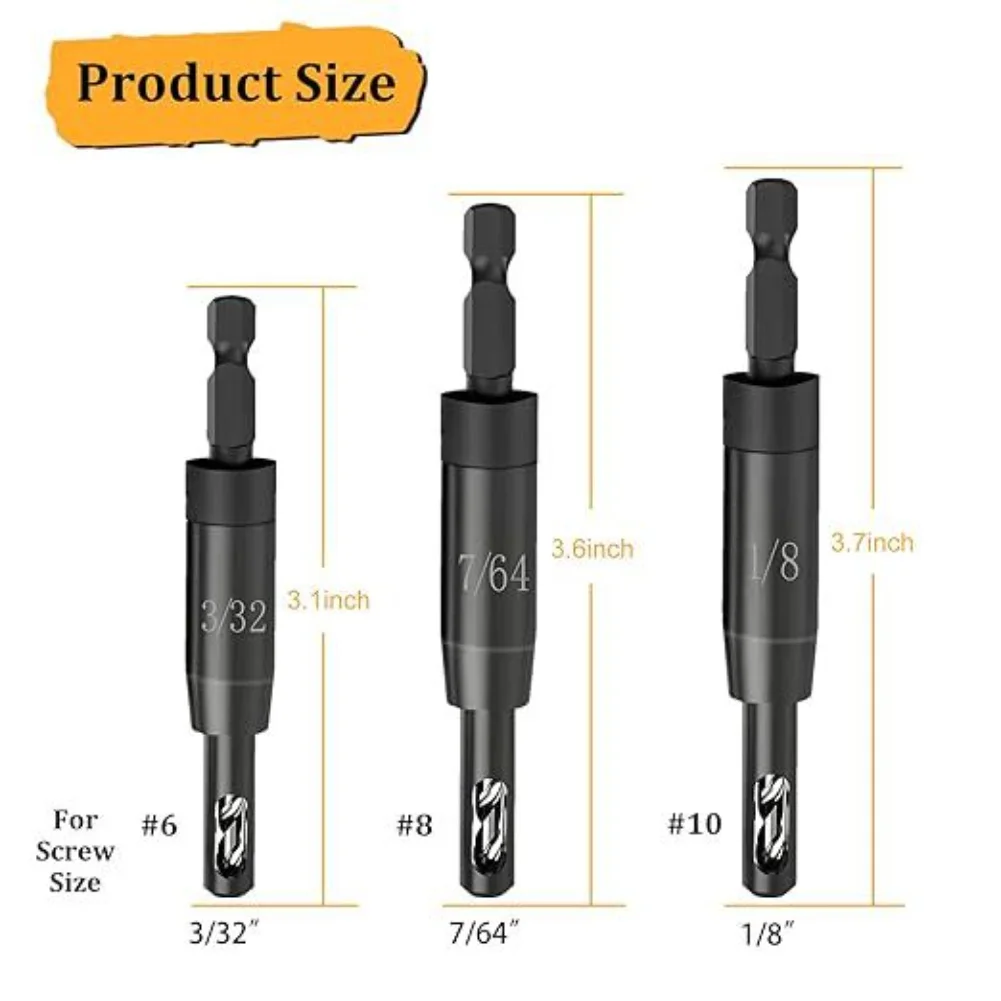 3/32",7/64",1/8" 1/4인치 육각 섕크 드릴용, 셀프 센터링 드릴 비트 드릴 비트 톱날 절삭 공구