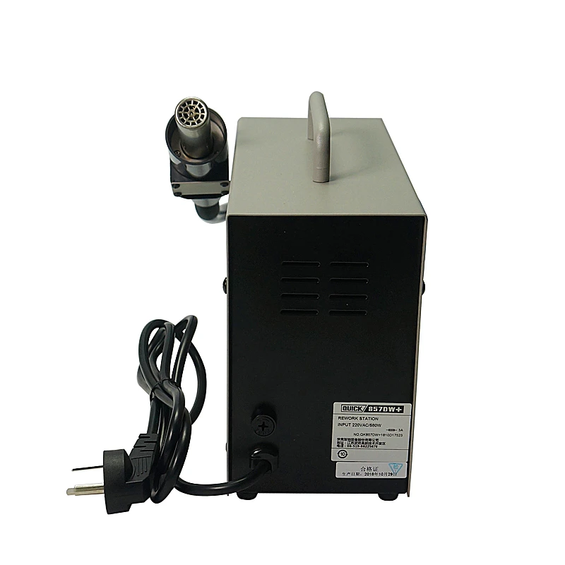 High Quality QUICK 857DW+ 850W Adjustable Hot Air Gun Soldering Station Heater Helical Wind Air Gun SMD Rework Station