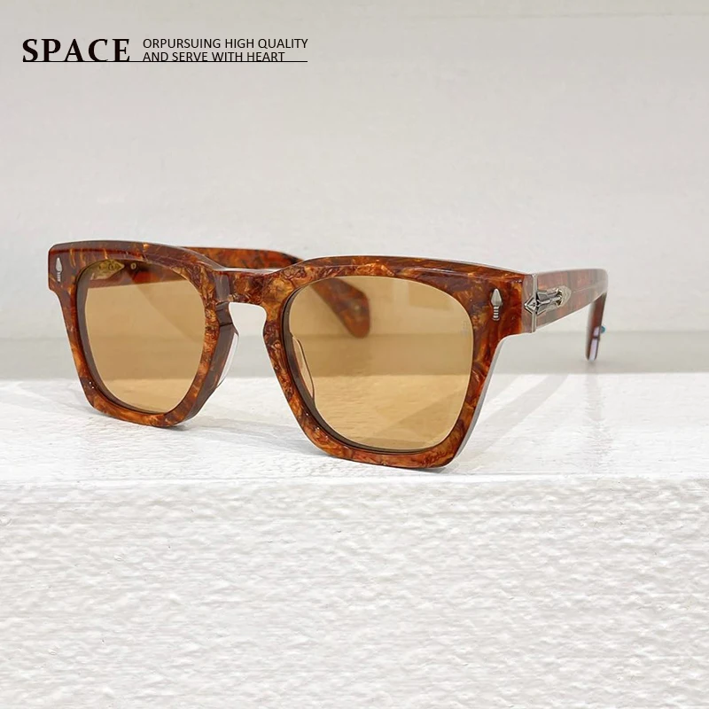 Square frame double arrow luxury brand sunglasses Men RAWLINS Women tortoise-shell acetate UV400 sunglasses can be carved LOGO