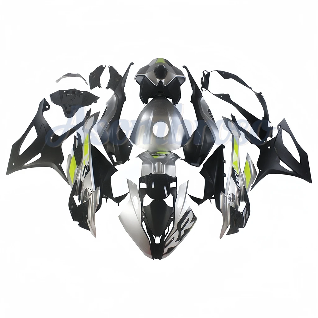 Silvery Black fairings kit for For S1000RR 2023 2024 Moto Part full cowling S1000 RR floral lines in yellow