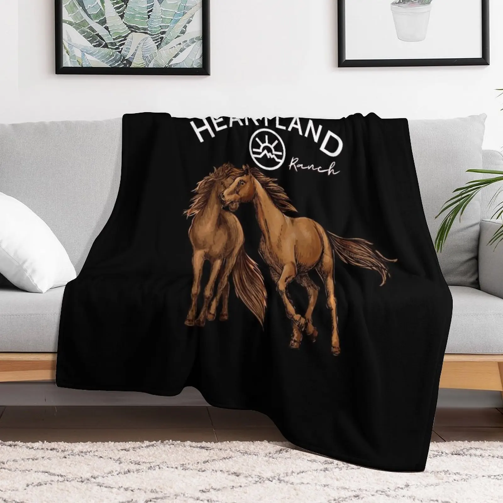 Heartland Ranch, Heartland Horse Throw Blanket Travel Size Cozy Blanket for Plane Train