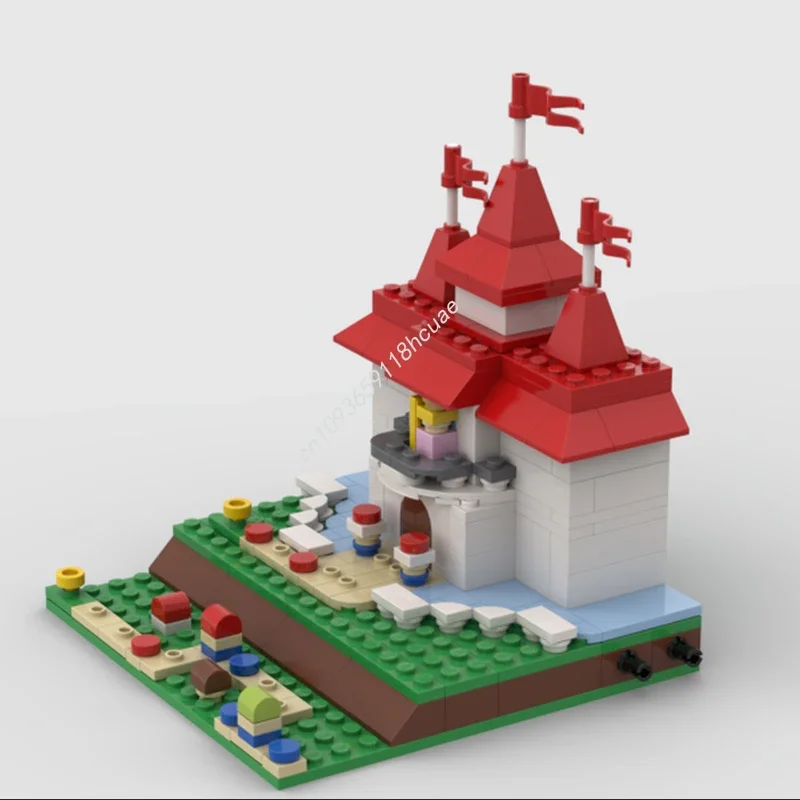250 piezas MOC Micro Italian Plumber Peaches Castle, Bloques de Construcción Italian Plumber, Colecciones de Regalo para Festivales, Forma Geométrica, Coleccionables