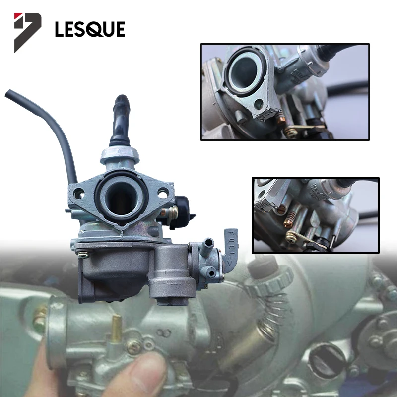 LESQUE Pit Dirt Bike Carburetor Wire Choke 19mm Carb For 70cc 90cc 100cc 110cc 125cc Motorcycle ATV Quad 4 Wheeler Go Karts