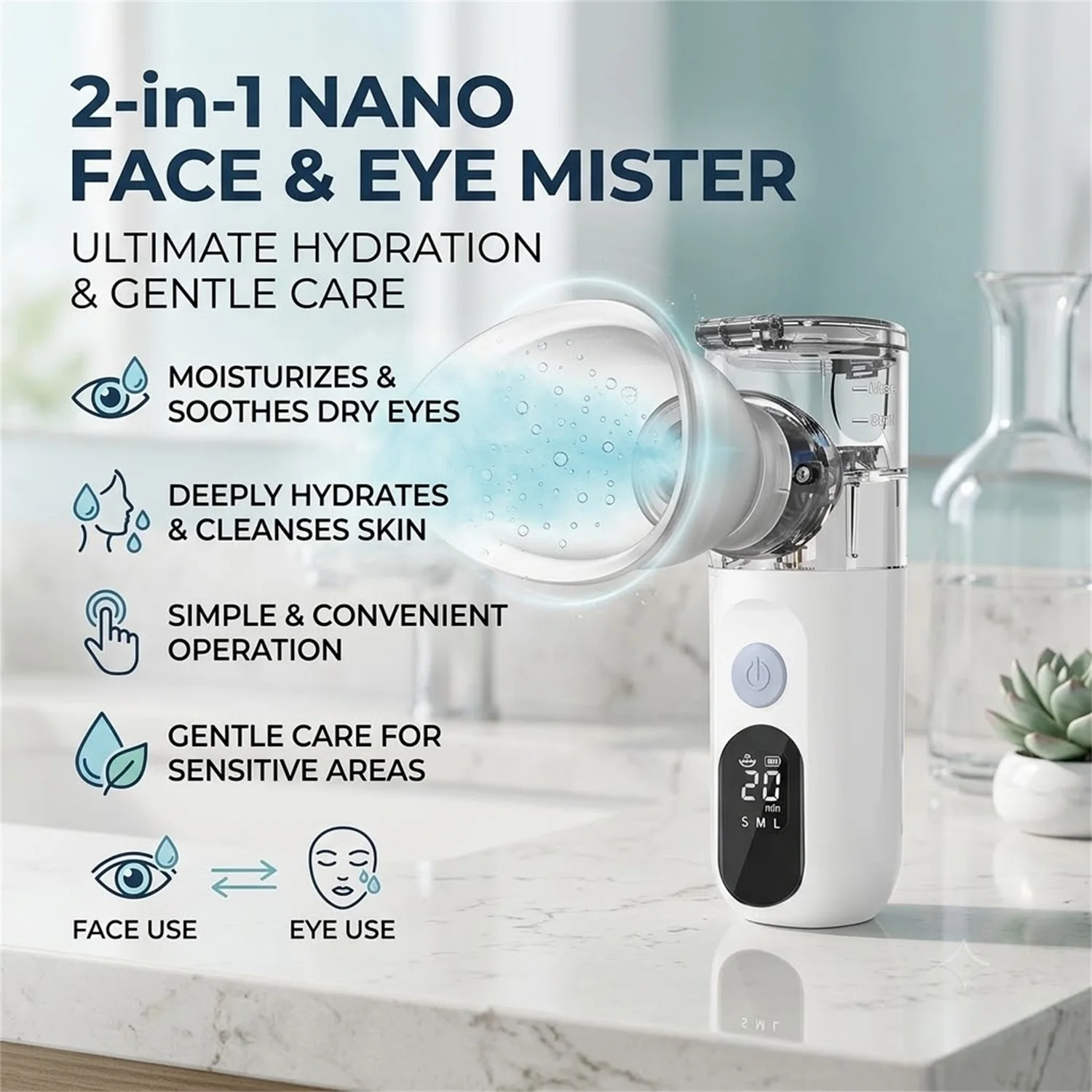 Eye Moistener Nano Spray Glasses Dry And Astringent To Relieve Fatigue Portable Usb Charging Eyewash Dry Eye Atomization