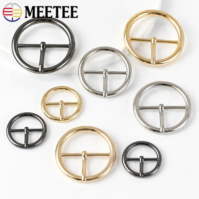 4Pcs 20-50mm Round Metal Pin Buckle Adjustable Belt Ring for Women Coat Bag Strap Clothing Sewing