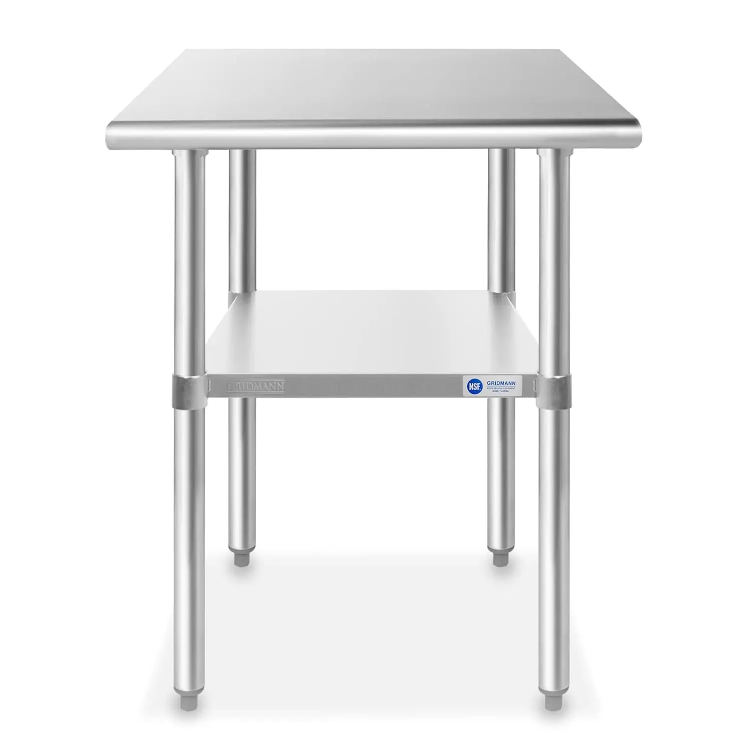 Stainless Steel Work Table 30 x 24 Inches, NSF Commercial Kitchen Prep Table with Under Shelf for Restaurant and Home