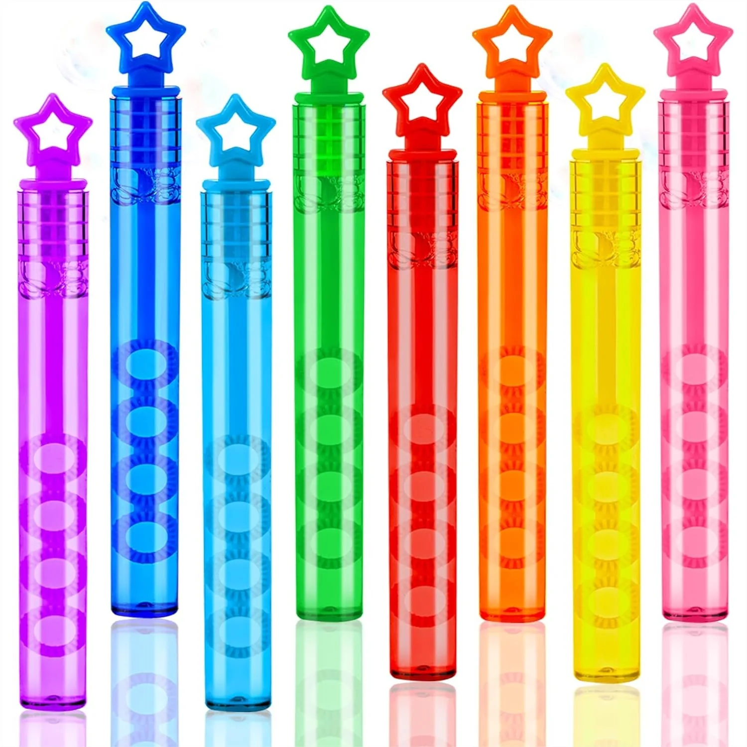 

32 Pcs Mini Bubble Wands Party Favors for Kids, 8-Color Bubble Stick for Outdoor Games