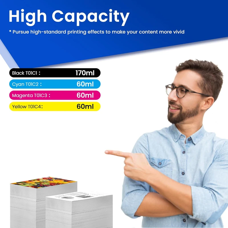 T01C1 T01C2 T01C3 T01C4 خرطوشة حبر لإبسون القوى العاملة برو Wf-C529R 579R 527R C529Rdtw c579Rdtw طابعة T01C رقاقة حقيبة الحبر